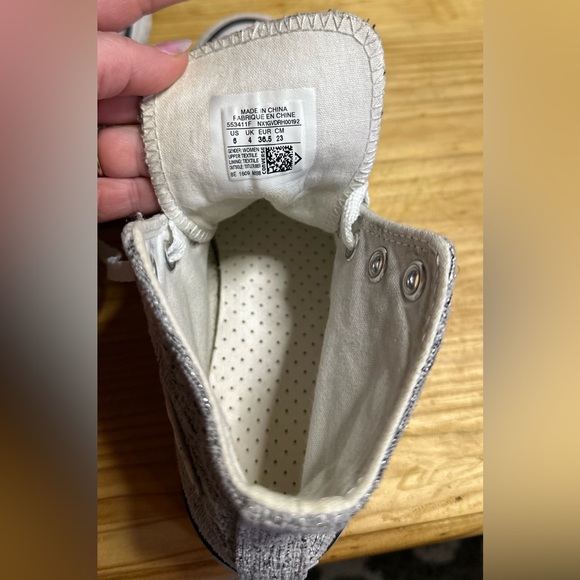 Converse silver sparkle knit high tops. Chuck Taylor All Stars #23 - Picture 7 of 9